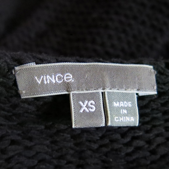 Vince V Neck Black Knit Long Dolman Sleeve Pullover Sweater - Size XS - Picture 5 of 6